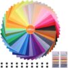 Felt Paper 50 Colors Felt Sheets for Crafts 20x30cm A4 Polyester Fabric Sewing DIY Kit with Yarn Eyes