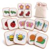 Felt Toddler Matching Game for Kids Ages 3-5, Soft Felt Animal Memory Game, Montessori Matching Cards, Sensory Flash Cards, Preschool Travel Toy Educational Gift for Boys Girls, Garden Theme