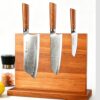 Felvixanor Traditional Forging Damascus Steel Kitchen Knives Set,3‑Piece Wood Handle Chef Knife Collection