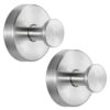 Fenas Suction Cup Hooks for Shower No-Drill Bathroom Hooks for Towels, Robes, Loofah Mountable on Bathroom Walls, Kitchen, Glass, Mirrors, Tile and Smooth,Non-Porous Surfaces (2, Brushed Nickel)