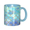 FENGJINGDI Gold Mermaid Scale Ceramic Coffee Mug Variou.S Colour Options Ceramic Cup 11oz