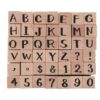 FENICAL 42 Pcs Vintage Wooden Number and Letter Stamp Set for Card Making and Office Paperwork, Made of Breech Wood and Rubber with Versatile Combinations and Easy Ink Cleaning for Artists
