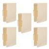 FENICAL 5pcs Beige Paper Manila File Folders Letter Size with Hanging Tabs for Efficient Document Organization and Protection in Business and School Use