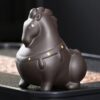 FENNYYAR Purple Clay Tea Pet, 7.9cm 2.8in, Zodiac Horse Ornament Handmade Kung Fu Tea Set