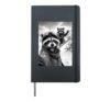 Feral Racoon Snowboard Winter Raccoon Selfie Hardcover Journal, Black