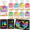 FEREDO KIDS 16 Pack Rainbow Scratch Notebook Art Party Favors for Kids