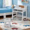 Festisoul Kids Study Desk and Chair Set, Wood Kids Writing Table