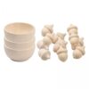FewNvWa 2X Natural Wooden Acorns Decorative Wood Shapes Counting & Sorting Peg Dolls Kit