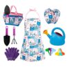 FewNvWa Kids Gardening Tool Garden Gloves Cat Apron Watering Can Toys