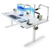 FEZIBO 63 x 37 Inch Large Electric Standing Desk 1" Thick Desktop, White