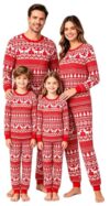FFFish Family Matching Christmas Pajamas Sets Holiday Cozy Xmas Pjs for Family (Red-01，Men，X-Large)