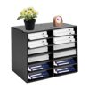 FFIHAKL 12 Compartments Literature Organizer, Classroom Mailbox, Black