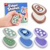 Fidget Toys Adults Stress Relief: 8 Pack Dual-Sided Fidget Stones - Sensory Calming Desk Toys - Pocket Hand Fidgets for Tension Relief, Work & Travel - Gifts for Coworkers & Friends