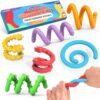Fidget Toys for Kids 3+, Textured Silicone Sensory Sticks, 6 Pack