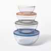 Figmint Mixing Bowls with Lids, Glass 8pc, Set of 4