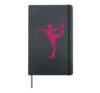 Figure Skating Heart Silhouette Ice Skater Girl Winter Sport Hardcover Journal, Black