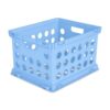 File Crate Plastic Storage Bin with Through Handles, Blue