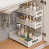 Fimor tiny pony 3-Tier Under Sink Organizer, Pull-Out, 1 Pack, White