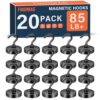FINDMAG Magnet Hooks, 85LB+ Magnetic Hooks for Cruise Cabins, 20 Pack Black