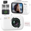 Findsmile Digital Camera, FHD 1080P Point and Shoot Camera White