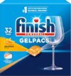 Finish Gelpacs Dishwasher Detergent, Orange Scent, 32 Count (Pack of 8)