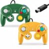 FIOTOK Gamecube Controller,Wired Controller for Wii & Gamecube-Green&Orange