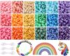 Fire Beetle 2600+pcs Pony Beads Craft Kit Set Opaque Matte Plastic Multicolor Bracelet Pony Beads for DIY Bracelet Necklace Key Chain Hair Jewelry Making Kit in 18 Assorted Colors with Elastic String