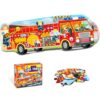 Fire Truck Puzzle for Kids Ages 3-5, 24 Piece Big Red Fire Engine Jumbo Floor Puzzle, 4 Feet Long Preschool Learning Toy for Boys Girls