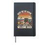 First Day of School Shirts Here We Go Again Welcome Back Hardcover Journal, Black
