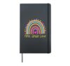 First Grade Love Teacher Rainbow Hardcover Journal, Black