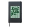 First Grade Teacher Green Stripes Classroom Back to School Hardcover Journal, Black
