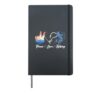 Fishing Girl Mom Mother Peace Love Fishing Hardcover Journal, Black