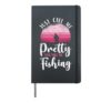 Fishing Girl Vintage Retro Hardcover Journal, Black