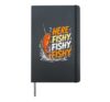 Fishing quote saying here Fischy Fischy Fishing Hardcover Journal, Black