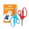 Fiskars 5" Kids Blunt-Tip Scissors for Ages 4-7, Safety-Edge Blades, Scissors for School or Crafting, Back to School Supplies, Designed for Kid's Hands, Turquoise & Red, 2-Pack