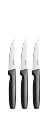 Fiskars Steak Knife Set, 3-Piece, Functional Shape, Stainless Steel/Plastic