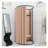 Fitting Room Clothing Store Fitting Room, Garment Replacement Partition Assembly Kit, Temporary Privacy Protection Cabana for Department Retail (Colour: Green, Size: 85×80×200cm) (Light Brown 100×95×