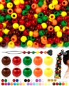 FIVEIZERO 260PCS Thanksgiving Large Hole Hair Beads, 10x12mm