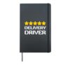 Five Star Delivery Driver Food Jobs Funny Rating Deliveries Hardcover Journal, Black