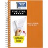 Five Star Spiral Notebook, 1 Subject, College Ruled Paper, 4-3/8" x 7", Small Size, 80 Sheets, Fights Ink Bleed, Water Resistant Cover, Sedona Orange (450048CD1-ECM)
