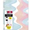 Five Star Spiral Notebook + Study App, 1 Subject, Wide Ruled, 8" x 10-1/2", 80 Sheets, Fights Ink Bleed, Water Resistant Cover, Pastel Waves (930060F) (Pack of 12)