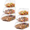 Fiwochic 2 Sets/6 Pcs Stackable Candy Bins with Hinged Lid Small Medium Large Clear Acrylic Storage Bins Stackable Pantry Storage Caddy for Cereal Nuts Candies Snack Ice Cream Toppings, Wrapped Snacks