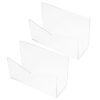 FIXOSHEE 2pcs Acrylic Desk Mail Organizer for Files and Greeting Cards