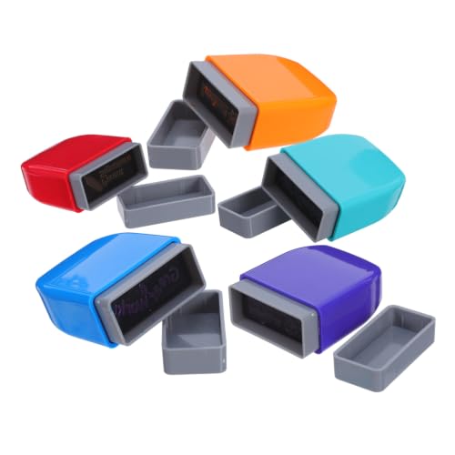 FIXOSHEE 5pcs Teacher Stamps for Grading Papers and Homework with Motivational English Messages, Self-Inking Plastic Stamper for Classroom and Elementary School Activities, Boosts