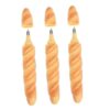 FIXOSHEE Ballpoint Pen Novelty Writing Pen 3pcs Plastic Bread Shaped Orange