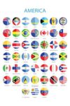 Flags of North Central and South America Country World Classroom Reference Educational Teacher Learning Homeschool Chart Display Supplies Teaching Aide Cool Wall Art Print Poster 16x24