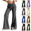 Flare Sweatpants for Women Stretch Flowy Y2K Wide Leg Baggy Yoga Pants