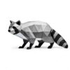 FLCPJGV Intermediate Raccoon Papercraft Model, 250g Hard Cardstock, for Ages 14 Years and Older, Ink Printing Process, Parent-Child Interaction