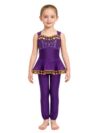 Fldy Girls Dance Performance Fancy Wear Trick or Treat Purple 12 Years