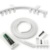 Flexible Bendable Curtain Track, Heavy Duty Ceiling Curved Curtain Track for Straight and Bay Window Rail, Room Divider Curtain Rail and Fittings, Top or Face Fix, Easily Cut(White,13ft/4m)